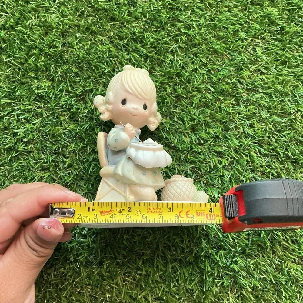 Vintage Precious Moments Mother Figurine Bell Plate Enesco 1978 3 Piece Lot